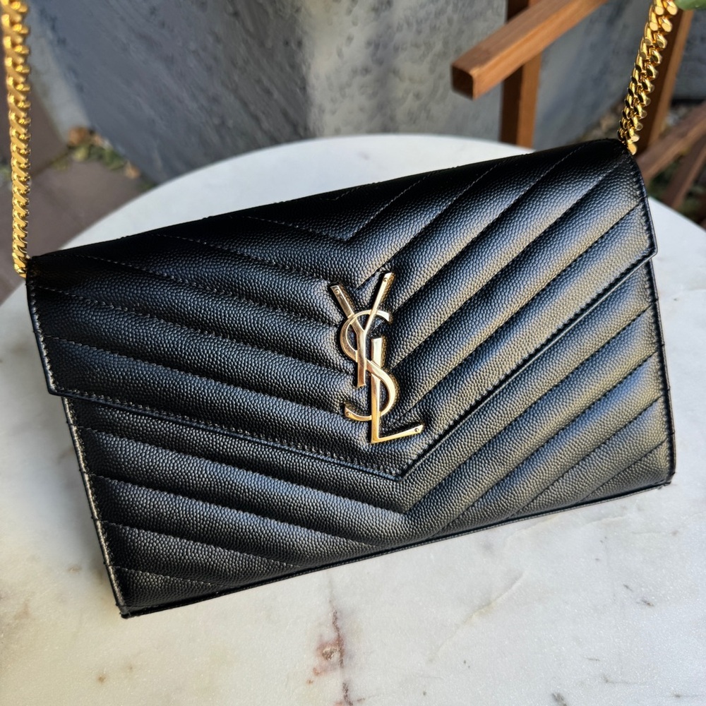 Saint Laurent Cassandre Matelassé Envelope Chain Wallet Crossbody - Picture 4 of 16